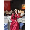 Áo Dài Gấm Trúc Đào và Quần Lụa Cao Cấp Nữ Truyền Thống Đính Charm Tết 2.006 Giá 425.000 VND Yuripropmax 7