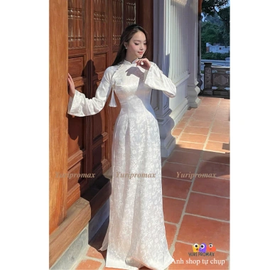 Áo Dài Gấm Trúc Đào và Quần Lụa Cao Cấp Nữ Truyền Thống Đính Charm Tết 2.006 Giá 425.000 VND Yuripropmax
