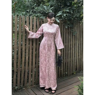Áo Dài Gấm Truyền Thống Lan Mộc - Tôn Dáng, Sang Trọng | 395,100₫ - Áo dài Hà Anh 7