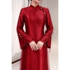 Áo Dài Gấm Vân Mây Dáng Xuông Tay Dài Loe Xẻ, Nơ Điểm Nhấn Sang Trọng – 393.600₫ 3
