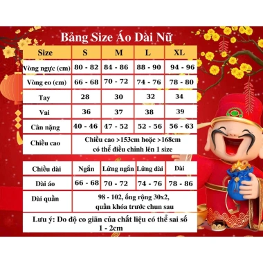 Áo Dài Gia Đình Tết May Sẵn Sắc Đỏ Tài Lộc 4 Tà Lụa Cao Cấp Xinh Đẹp 7
