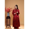 Áo dài hồ điệp đỏ họa tiết Tết Bigsize nữ - Giảm giá 680.000đ