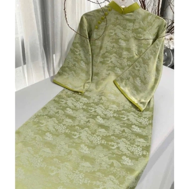 Áo Dài Hoa Viên Dáng Suông Cách Tân, Vào Eo Nhẹ, Mặc Tết và Sự Kiện, Giá 343.000đ