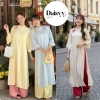 Áo Dài Hot Trend Tết 2.026 Lụa Cơ Uyển Hoa Chìm Cúc Sò Cách Điệu Giá 268.460 VND