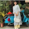 Áo Dài Hot Trend Tết 2.026 Lụa Cơ Uyển Hoa Chìm Cúc Sò Cách Điệu Giá 268.460 VND 7
