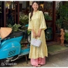Áo Dài Hot Trend Tết 2.026 Lụa Cơ Uyển Hoa Chìm Cúc Sò Cách Điệu Giá 268.460 VND 8