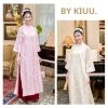Áo Dài Lụa DƯ HY 4 Tà Hoa Nổi Dáng Xuông Tay Lỡ Thanh Lịch BST Tết 2.025 Kiuu 99k