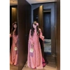 Áo dài lụa gấm tay phồng hồng vàng phối nơ tay - MIMI CLOTHING, giảm giá 539k 6