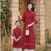 Áo Dài Mẹ & Bé Đôi Truyền Thống Cách Tân Thêu Hoa Hồng Kim Sa Lấp Lánh 214k