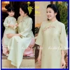 Áo dài mẹ & bé tơ crep 4 tà, thêu hoa nhẹ nhàng, cát nhã, vải mềm mại – chỉ 250.000₫, giảm ngay!