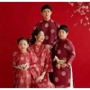 Áo Dài Nam Cách Tân Bố và Bé Trai Mặc Tết Chất Gấm Đẹp N08 – Giá chỉ 350k 10