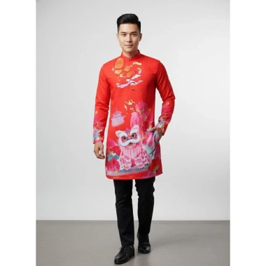 Áo dài nam cách tân cao cấp gấm xốp sang trọng, trơn Lễ Tết 2.025 - Đàn ông lịch lãm, mềm mại, giá chỉ 370.000đ, ưu đãi đặc biệt - mua ngay 7