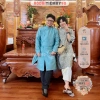 Áo dài nam cách tân de be nâu - Vải gấm truyền thống, may sẵn, form Vestton Tiệm 90, phù hợp tiệc lễ tết, giá ưu đãi 335.000đ - AD90.127 5