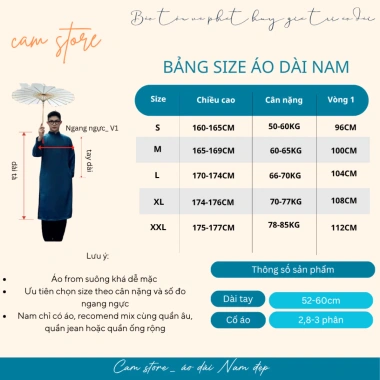 Áo Dài Nam Cách Tân Đen Tuyền - Cặp Dáng Xưa Cổ Điển Pha Hiện Đại Cam Store 7