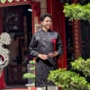 Áo Dài Nam Cách Tân Gấm Trúc Đào Dập Nổi - Mr Smile 99 AD08, Giá Sale 252.000đ 10