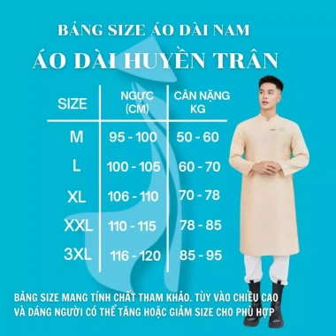 Áo Dài Nam cách tân Huyền Trân vải gấm tafta 2 lớp cao cấp, thanh lịch - Áo Dài Tết giá 499.000đ 4