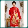 Áo dài nam cách tân in họa tiết công phượng đỏ – trẻ trung, nổi bật cho lễ tết, giá ưu đãi 349.000₫ – thiết kế tinh tế, chất liệu vải cao cấp