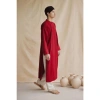 Áo dài nam dáng suông cổ phục Linen cao cấp, đường may tinh tế, không nhăn, thoáng mát 2 màu đỏ-đen, giá ưu đãi 369k - Tết 2.025 L&A K17 4