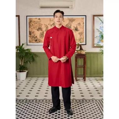 Áo Dài Nam Ngũ Thân Truyền Thống Form Rộng Cúc Bọc Thương Hiệu Mr Twins Không Kèm Quần 10