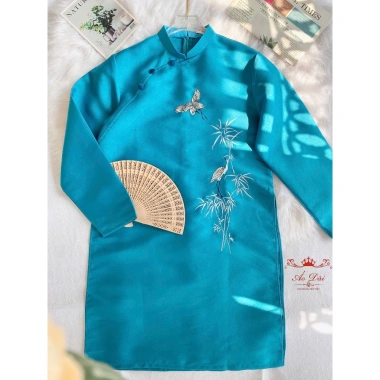 Áo dài nam tết cách tân tafta thêu NAM TRÚC - Form chuẩn, sang trọng, chỉ 435k 9