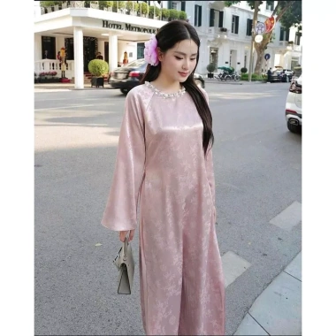 Áo Dài Như Ngọc Dáng Suông Cách Tân Lụa Gấm Cao Cấp – Sang Trọng, Thanh Lịch, BST Tết 2.026