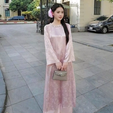 Áo Dài Như Ngọc Dáng Suông Cách Tân Lụa Gấm Cao Cấp – Sang Trọng, Thanh Lịch, BST Tết 2.026