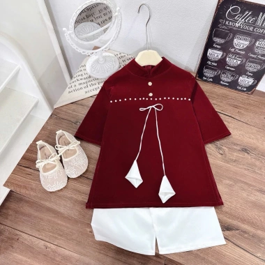 Áo dài nhung bé, cặp đơn giản chạy viền, giá ưu đãi 119k giảm từ 146k 8