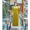 Áo dài nhung tân dáng suông hoạ tiết lâm viên - Sang trọng, giá ưu đãi 468k 7