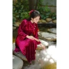 Áo dài nhung tân dáng suông hoạ tiết lâm viên - Sang trọng, giá ưu đãi 468k 10