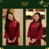 Áo dài nữ cách tân Mai Chi suông cổ cao tay lỡ gấm châu, charm chụp Tết – Ngọc Mai 316k 2