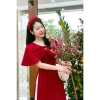 Áo dài nữ cách tân nhung cổ choàng nơ cao cấp siêu sang giảm còn 390.000đ 6