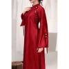 Áo Dài Nữ Truyền Thống Dáng Xuông Gấm Vân Mây Tay Dài Loe Xẻ Đính Nơ – Giá 174.000đ, Sang Trọng Quý Phái 8