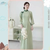 Áo dài nữ Vân Chi - Nàng Mây dáng ôm tay lỡ cổ cao đính nơ trẻ trung - 200k 2