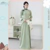Áo dài nữ Vân Chi - Nàng Mây dáng ôm tay lỡ cổ cao đính nơ trẻ trung - 200k 4