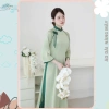 Áo dài nữ Vân Chi - Nàng Mây dáng ôm tay lỡ cổ cao đính nơ trẻ trung - 200k 7