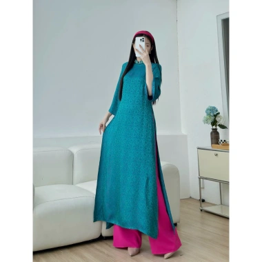 Áo dài phi yến cao cấp đính đá handmade - Set sang trọng, giảm giá 928.800₫
