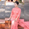Áo dài suông dáng xưa gấm Hoa Đào cao cấp, tay lỡ trẻ trung, áo dài tết may sẵn, giảm giá 269.000đ 3