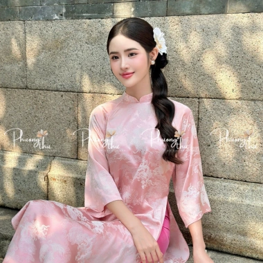 Áo dài suông dáng xưa gấm Long Phụng cao cấp - tay lỡ trẻ trung, áo dài tết 221.6k