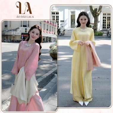 Áo Dài Tân Tết Như Duyên Tơ Óng Form Suông Thanh Lịch Cổ Đính Hoa - 300.000đ