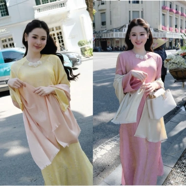 Áo Dài Tân Tết Như Duyên Tơ Óng Form Suông Thanh Lịch Cổ Đính Hoa - 300.000đ 3 Áo Dài Tân Tết Như Duyên Tơ Óng Form Suông Thanh Lịch Cổ Đính Hoa - 300.000đ 3