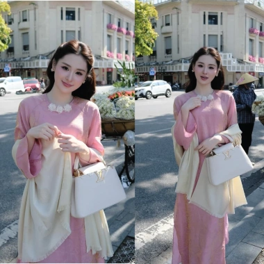 Áo Dài Tân Tết Như Duyên Tơ Óng Form Suông Thanh Lịch Cổ Đính Hoa - 300.000đ 4 Áo Dài Tân Tết Như Duyên Tơ Óng Form Suông Thanh Lịch Cổ Đính Hoa - 300.000đ 4