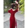 Áo dài Tết 2.026 cách tân nữ freesize, nhung tay phồng sang trọng - Giá 51.680₫ 3
