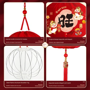 Áo dài Tết 2.026 - Đèn lồng đỏ phát sáng Giáp Ngọ - Đồ trang trí tết mùa xuân, ban công ngoài trời - Giá 198.000₫