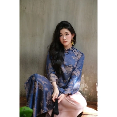 Áo dài Tết 2.026 Syn Bigsize nữ lụa gấm cao cấp, duyên dáng quý phái, giá 329k