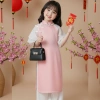 Áo dài Tết bé gái 9‑42kg gấm phối voan tơ mềm, tặng chuôi và cài tóc – Giá ưu đãi 179k 3