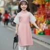 Áo dài Tết bé gái 9‑42kg gấm phối voan tơ mềm, tặng chuôi và cài tóc – Giá ưu đãi 179k 7
