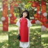Áo dài Tết bé gái 9‑42kg gấm phối voan tơ mềm, tặng chuôi và cài tóc – Giá ưu đãi 179k 10
