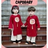 Áo dài Tết bé gái chữ AN tua rua cách tân, thêu họa tiết, cỡ 8‑28kg, giảm giá 95k 2
