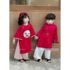 Áo dài Tết cặp đôi đỏ bé gái bé trai, tặng bướm cài tóc NANA'S KIDS 155.000₫ 3