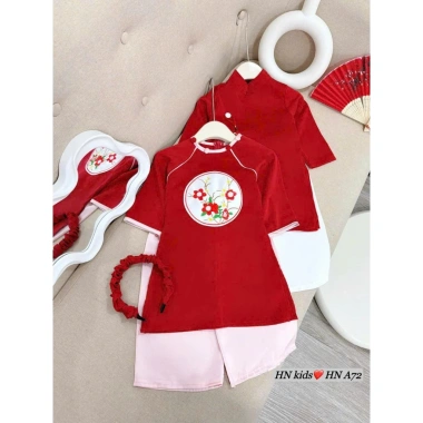 Áo dài Tết cặp đôi đỏ bé gái bé trai, tặng bướm cài tóc NANA'S KIDS 155.000₫ 5 Áo dài Tết cặp đôi đỏ bé gái bé trai, tặng bướm cài tóc NANA'S KIDS 155.000₫ 5